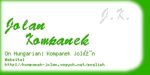 jolan kompanek business card